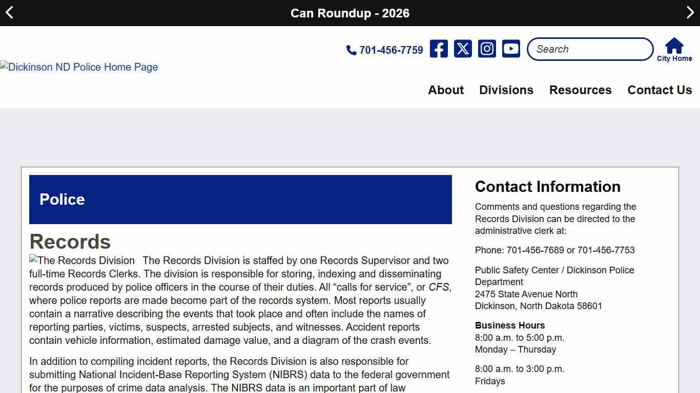 Records | Dickinson ND